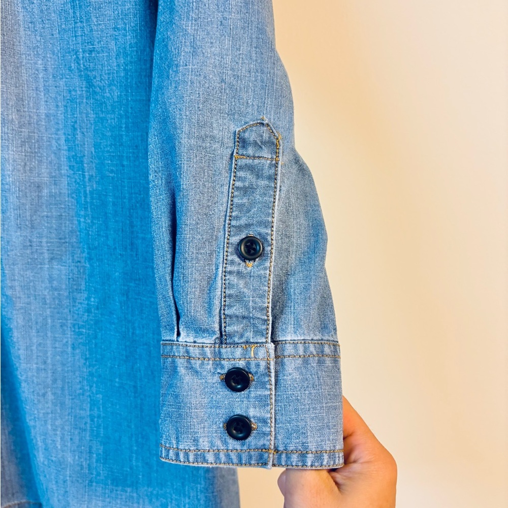 J. Crew Denim Blue Chambray Shirt Dress - Picture 4 of 6